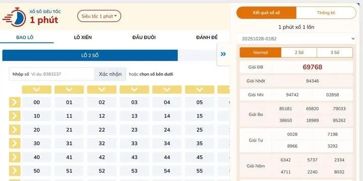 Xổ số lô đề siêu tốc BBet cho kết quả cực nhanh