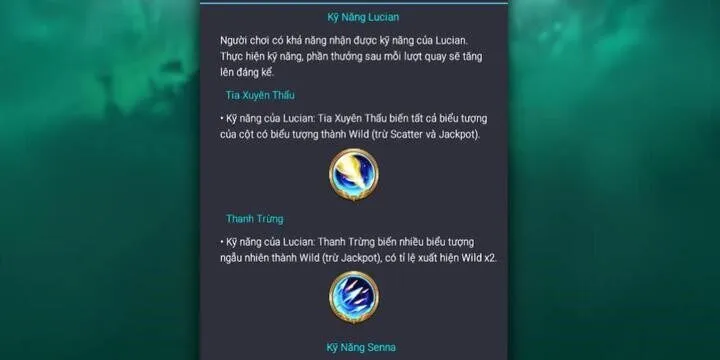 Kỹ năng đặc biệt trong lucian kẻ thanh trừng BBET