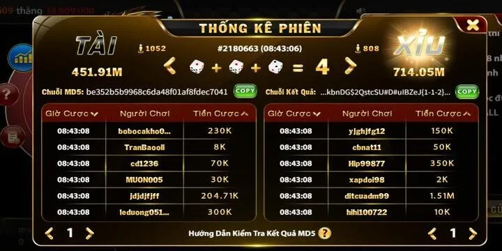 Hướng dẫn tân binh về cách chơi tài xỉu MD5 BBet mới nhất