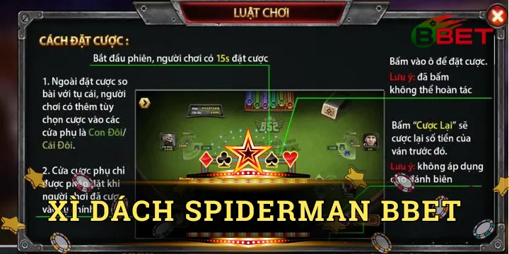 Xì dách Spiderman BBet - Game bài đổi thưởng đỉnh cao nhất thưởng lớn